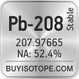 pb-208 isotope pb-208 enriched pb-208 abundance pb-208 atomic mass pb-208