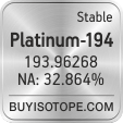 platinum-194 isotope platinum-194 enriched platinum-194 abundance platinum-194 atomic mass platinum-194
