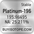 platinum-196 isotope platinum-196 enriched platinum-196 abundance platinum-196 atomic mass platinum-196