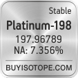 platinum-198 isotope platinum-198 enriched platinum-198 abundance platinum-198 atomic mass platinum-198