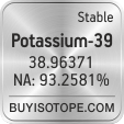 potassium-39 isotope potassium-39 enriched potassium-39 abundance potassium-39 atomic mass potassium-39