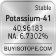 potassium-41 isotope potassium-41 enriched potassium-41 abundance potassium-41 atomic mass potassium-41