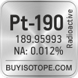 pt-190 isotope pt-190 enriched pt-190 abundance pt-190 atomic mass pt-190