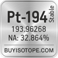 pt-194 isotope pt-194 enriched pt-194 abundance pt-194 atomic mass pt-194