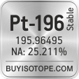 pt-196 isotope pt-196 enriched pt-196 abundance pt-196 atomic mass pt-196