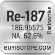 re-187 isotope re-187 enriched re-187 abundance re-187 atomic mass re-187