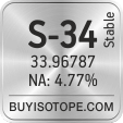 s-34 isotope s-34 enriched s-34 abundance s-34 atomic mass s-34