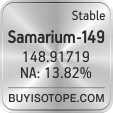 samarium-149 isotope samarium-149 enriched samarium-149 abundance samarium-149 atomic mass samarium-149