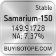 samarium-150 isotope samarium-150 enriched samarium-150 abundance samarium-150 atomic mass samarium-150