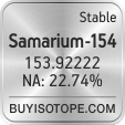 samarium-154 isotope samarium-154 enriched samarium-154 abundance samarium-154 atomic mass samarium-154