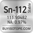 sn-112 isotope sn-112 enriched sn-112 abundance sn-112 atomic mass sn-112