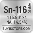 sn-116 isotope sn-116 enriched sn-116 abundance sn-116 atomic mass sn-116