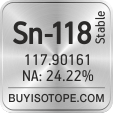 sn-118 isotope sn-118 enriched sn-118 abundance sn-118 atomic mass sn-118
