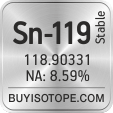 sn-119 isotope sn-119 enriched sn-119 abundance sn-119 atomic mass sn-119