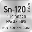 sn-120 isotope sn-120 enriched sn-120 abundance sn-120 atomic mass sn-120