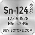 sn-124 isotope sn-124 enriched sn-124 abundance sn-124 atomic mass sn-124