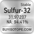 sulfur-32 isotope sulfur-32 enriched sulfur-32 abundance sulfur-32 atomic mass sulfur-32