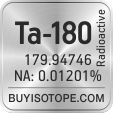 ta-180 isotope ta-180 enriched ta-180 abundance ta-180 atomic mass ta-180