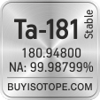 ta-181 isotope ta-181 enriched ta-181 abundance ta-181 atomic mass ta-181