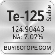 te-125 isotope te-125 enriched te-125 abundance te-125 atomic mass te-125