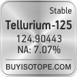 tellurium-125 isotope tellurium-125 enriched tellurium-125 abundance tellurium-125 atomic mass tellurium-125
