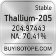 thallium-205 isotope thallium-205 enriched thallium-205 abundance thallium-205 atomic mass thallium-205