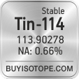 tin-114 isotope tin-114 enriched tin-114 abundance tin-114 atomic mass tin-114