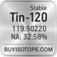 tin-120 isotope tin-120 enriched tin-120 abundance tin-120 atomic mass tin-120