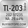 tl-203 isotope tl-203 enriched tl-203 abundance tl-203 atomic mass tl-203