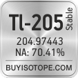 tl-205 isotope tl-205 enriched tl-205 abundance tl-205 atomic mass tl-205