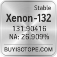xenon-132 isotope xenon-132 enriched xenon-132 abundance xenon-132 atomic mass xenon-132