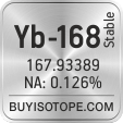yb-168 isotope yb-168 enriched yb-168 abundance yb-168 atomic mass yb-168