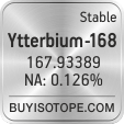 ytterbium-168 isotope ytterbium-168 enriched ytterbium-168 abundance ytterbium-168 atomic mass ytterbium-168
