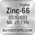 zinc-66 isotope zinc-66 enriched zinc-66 abundance zinc-66 atomic mass zinc-66