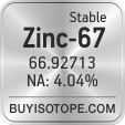 zinc-67 isotope zinc-67 enriched zinc-67 abundance zinc-67 atomic mass zinc-67