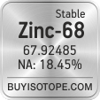 zinc-68 isotope zinc-68 enriched zinc-68 abundance zinc-68 atomic mass zinc-68