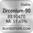 zirconium-90 isotope zirconium-90 enriched zirconium-90 abundance zirconium-90 atomic mass zirconium-90