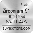 zirconium-91 isotope zirconium-91 enriched zirconium-91 abundance zirconium-91 atomic mass zirconium-91