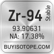 zr-94 isotope zr-94 enriched zr-94 abundance zr-94 atomic mass zr-94