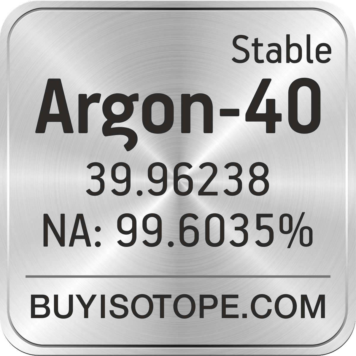 Argon-40, Argon-40 Isotope, Enriched Argon-40, Argon-40 Gas