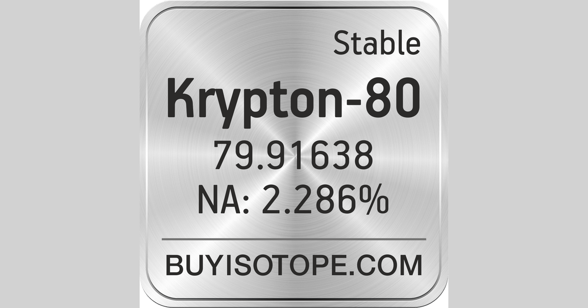 Krypton80, Krypton80 Isotope, Enriched Krypton80, Krypton80 Gas