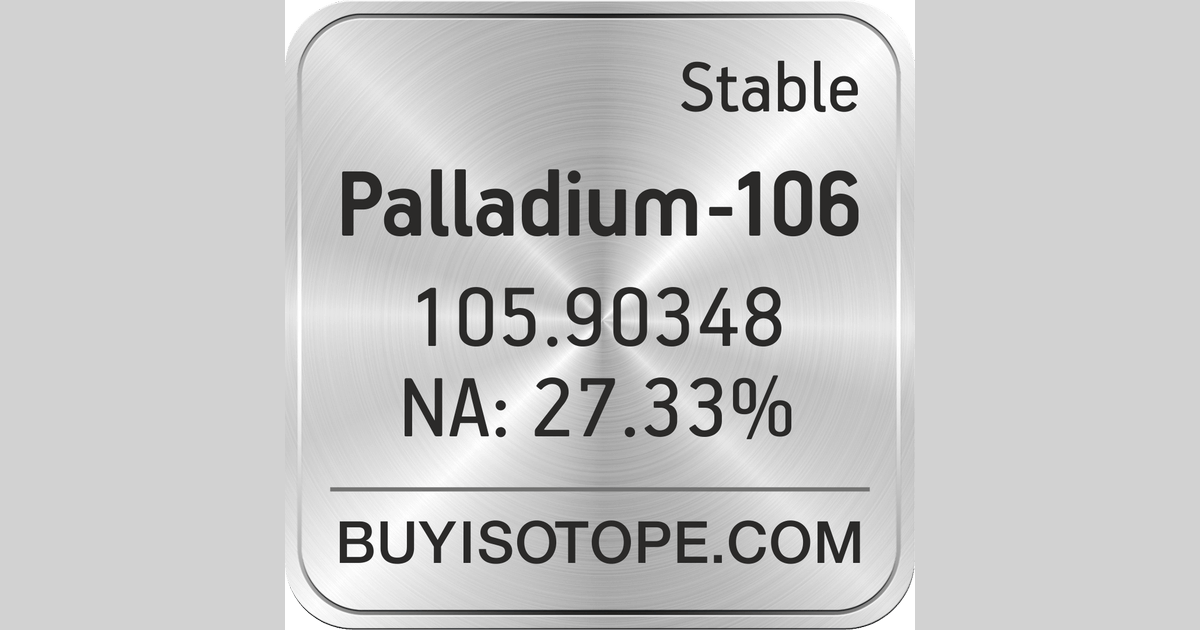 Palladium 106 Palladium 106 Isotope Enriched Palladium 106